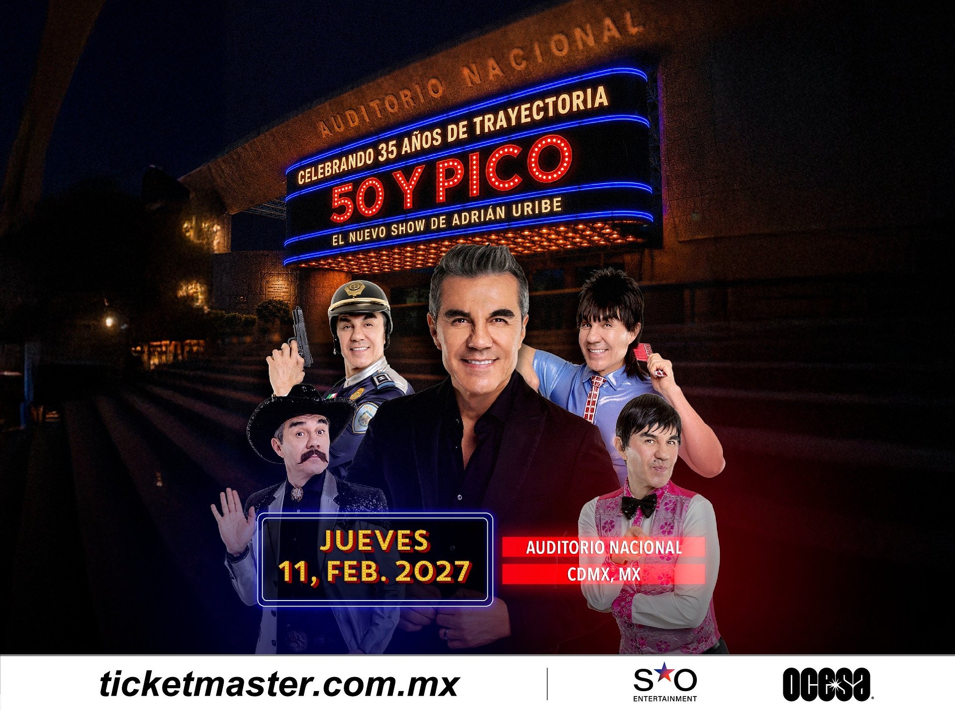 Adrián Uribe llegará por primera vez al Auditorio Nacional para celebrar sus 35 años de carrera