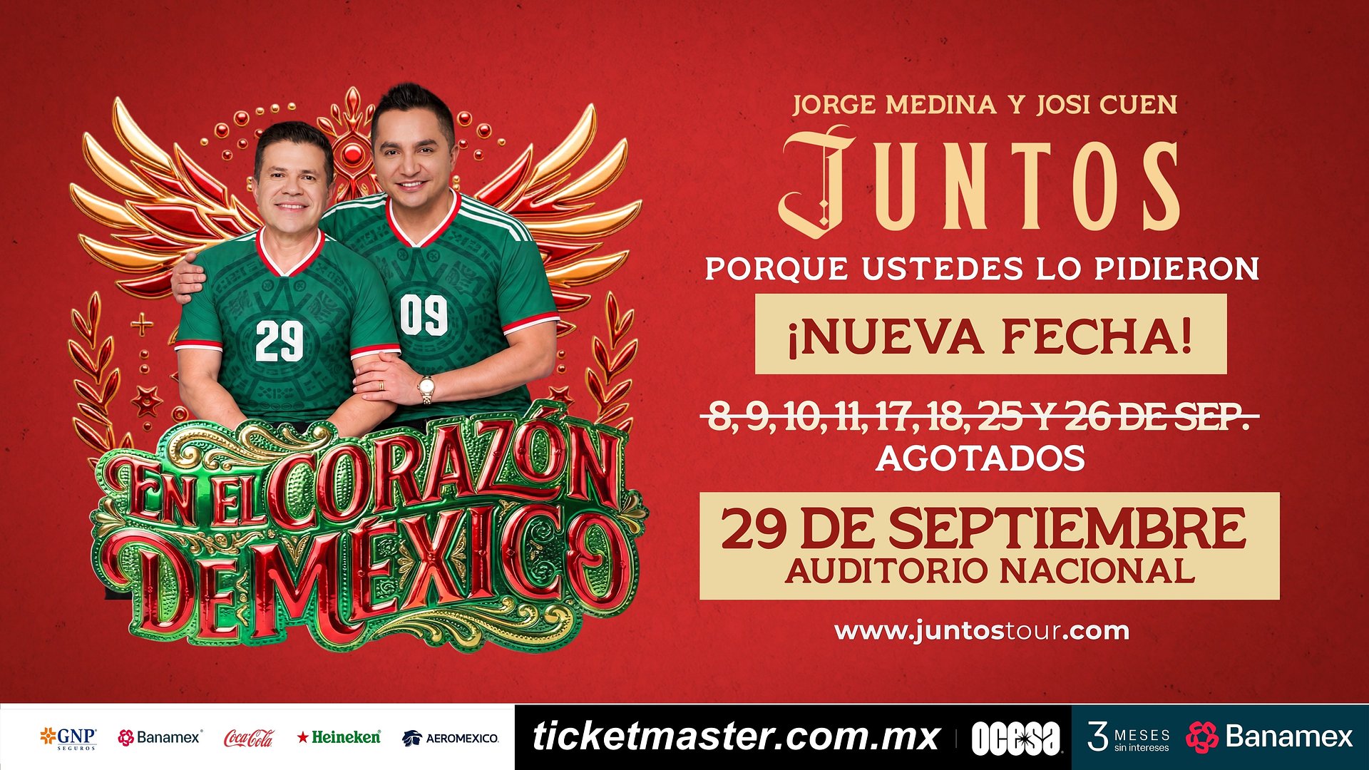 Jorge Medina y Josi Cuen siguen haciendo historia juntos: ¡Nueva fecha en el Auditorio Nacional!