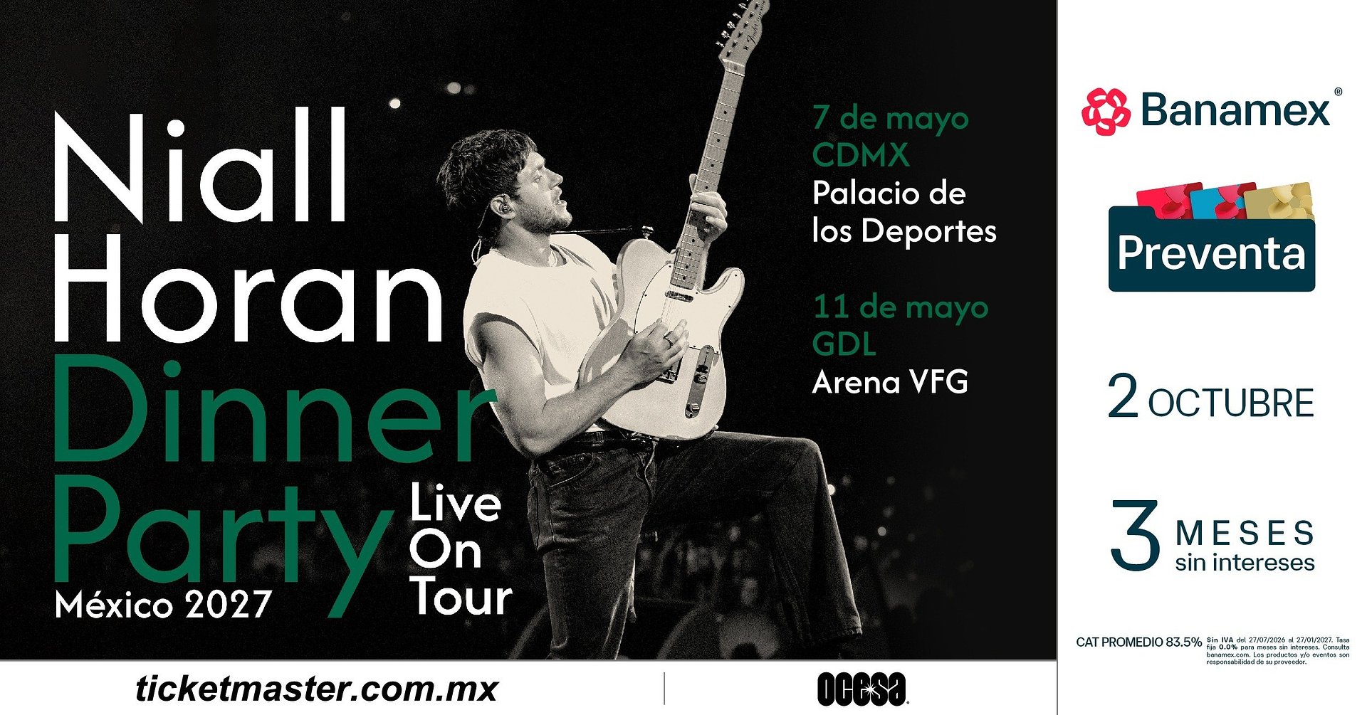 Niall Horan regresa a México para el Dinner Party Live On Tour