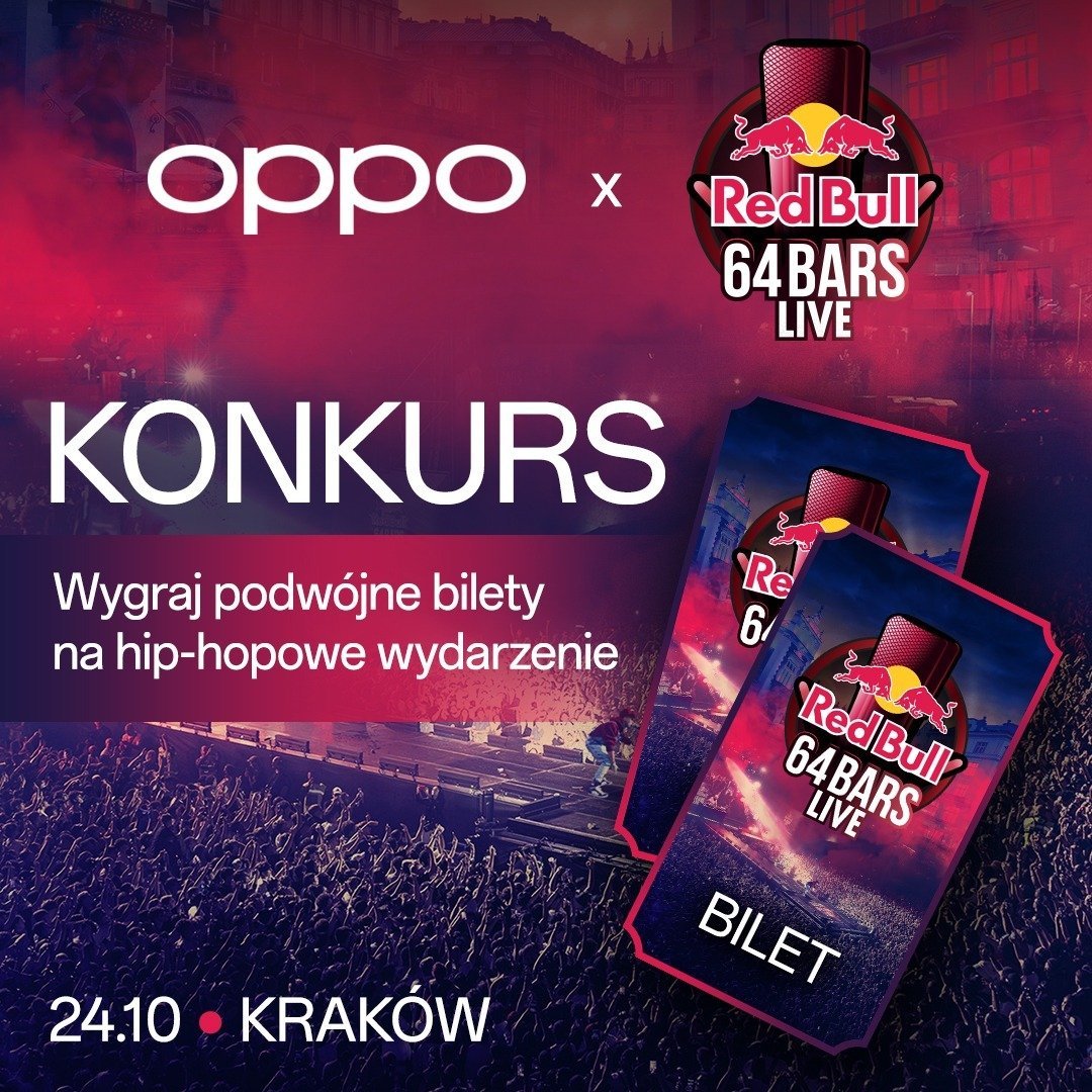 OPPO szuka kreatywnej rapowej nawijki. Do wygrania wejściówki na Red Bull 64 Bars Live
