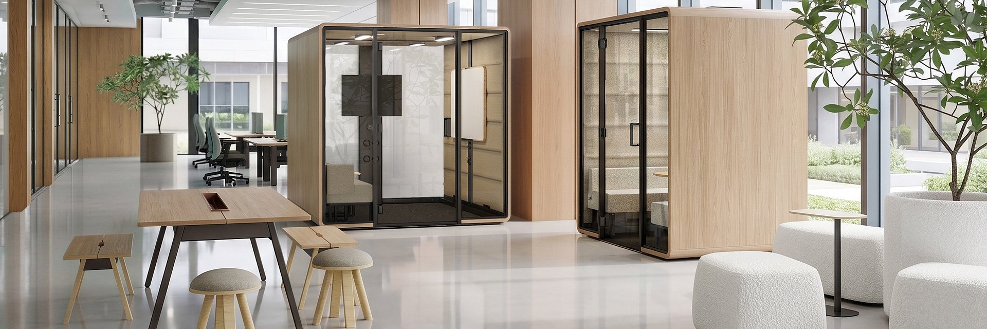 Hushoffice présente de nouvelles finitions de couleur pour ses cabines acoustiques