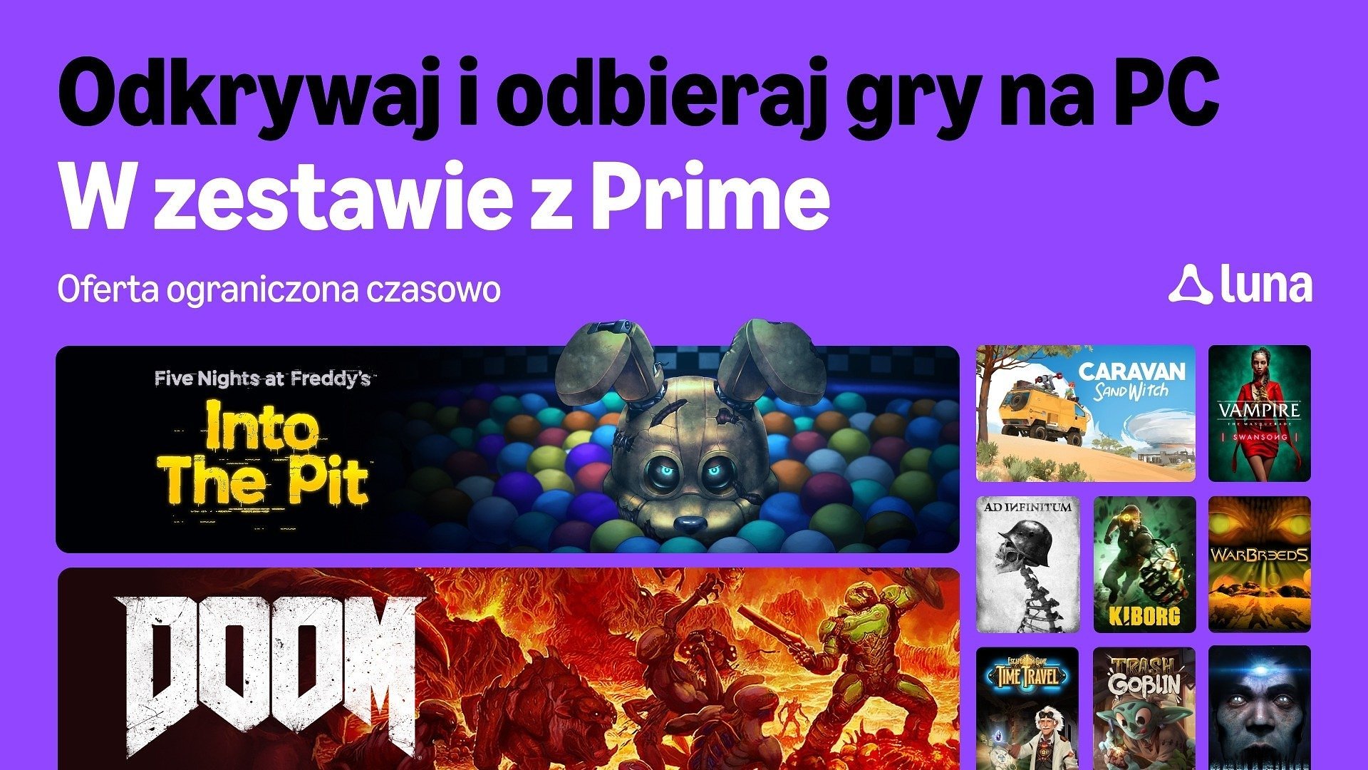 Nowości w Amazon Luna na październik: Sonic X Shadow Generations, DOOM i 10 gier PC do odebrania z Prime