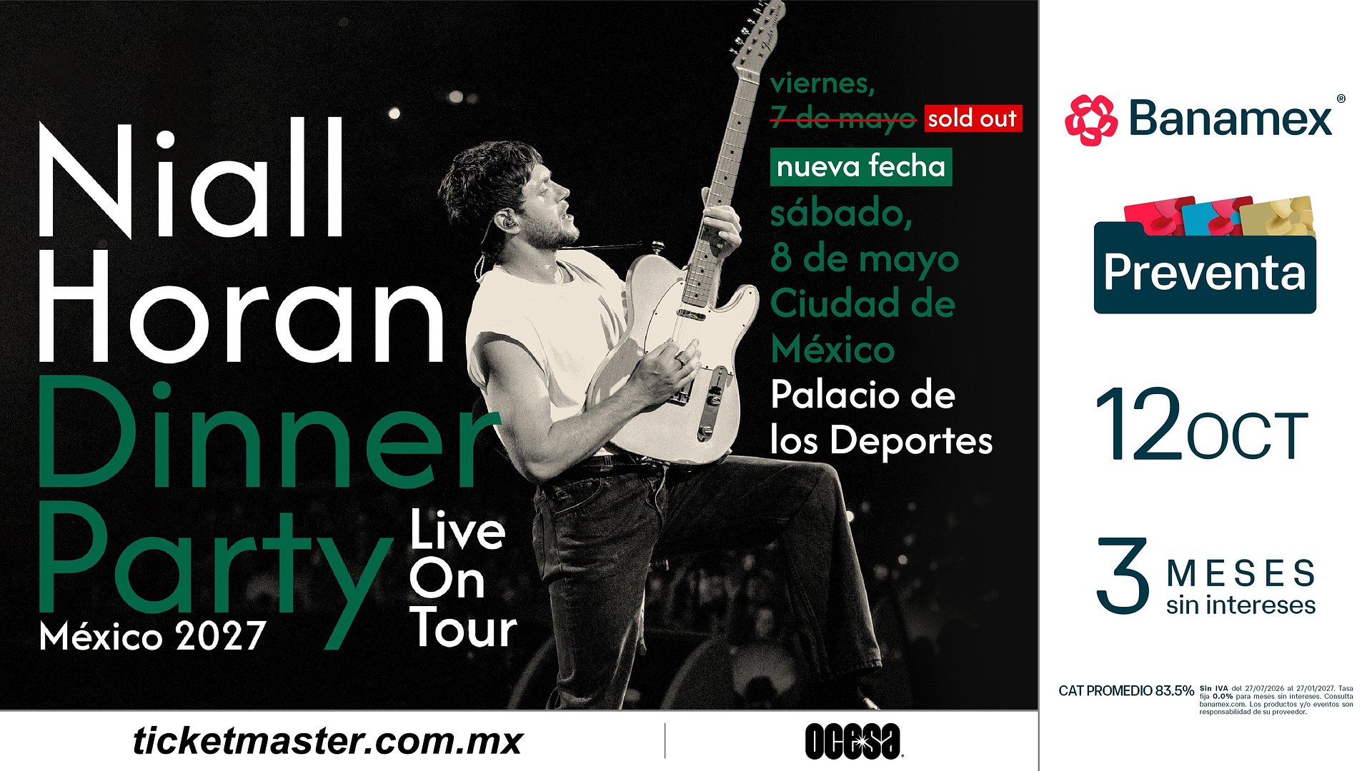 NIALL HORAN AGREGA UNA FECHA MÁS EN EL PALACIO DE LOS DEPORTES