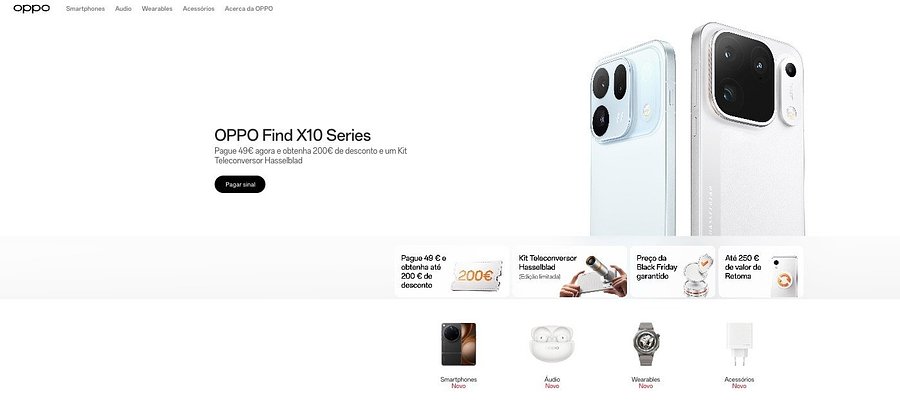 OPPO lança loja online oficial em Portugal com ofertas exclusivas e descontos diretos